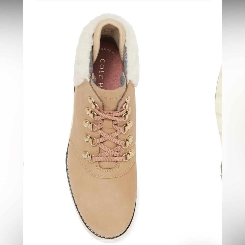 Nantucket Faux Fur Trimmed Waterproof Hiker Boot COLE HAAN Women’s 5.5